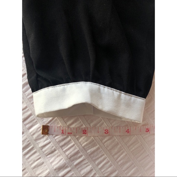 Spense Black Blouse with White and Button Details - Picture 14 of 14